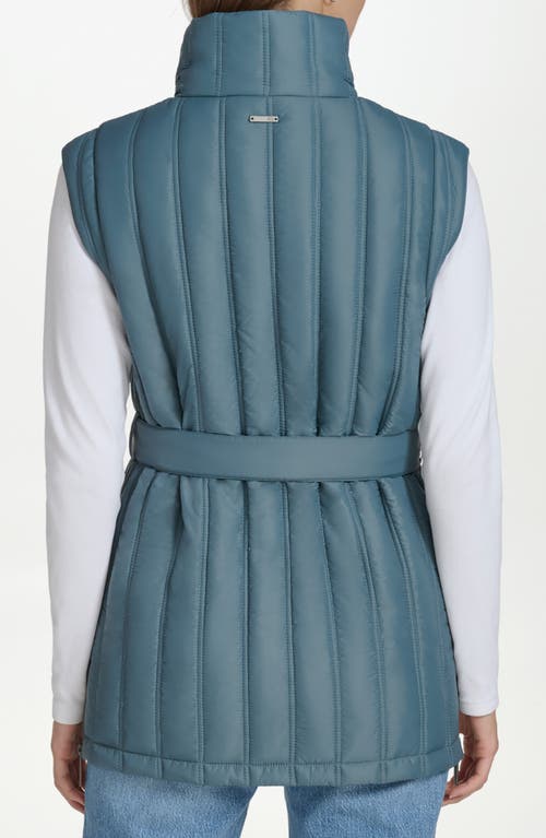 Andrew Marc Quilted Vest In Gray