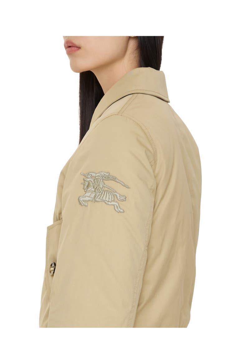 Shearling Collar Gabardine Jacket, Alternate, color, Dune beige