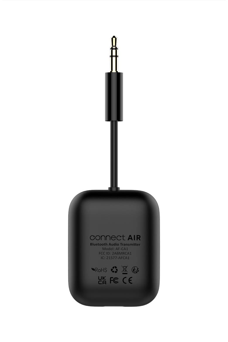 Connect Air In-Flight Bluetooth Wireless Audio Transmitter for AirPods & Headphones, Alternate, color, Black