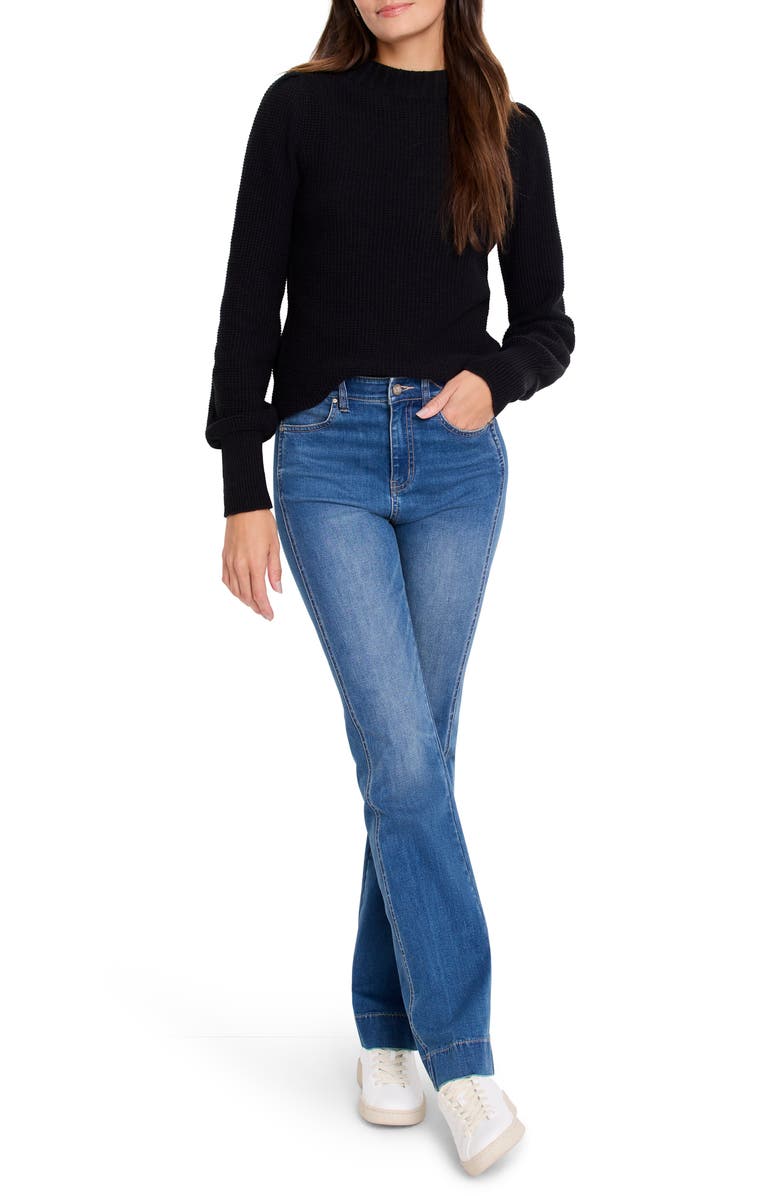 NIC+ZOE Waffle Stitch Sweater, Alternate, color, Black Onyx