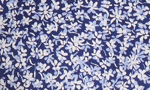 David Donahue Floral Print Pima Cotton Dobby Sport Shirt In Blue