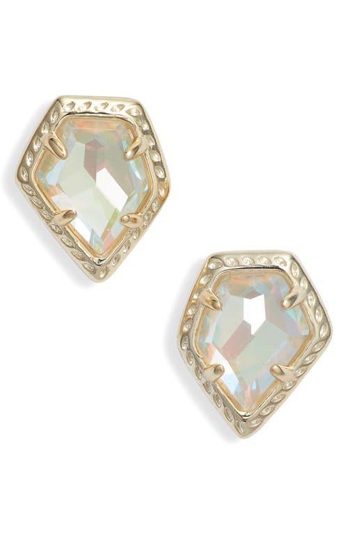 Kendra Scott Tessa Framed Stud Earrings in Gold/Dichroic Glass 