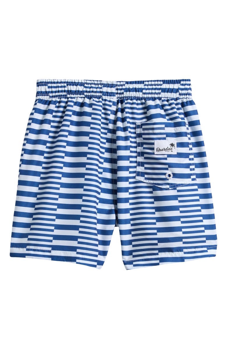 Boardies Kids' Mixed Stripe Swim Trunks, Alternate, color, Navy/ White