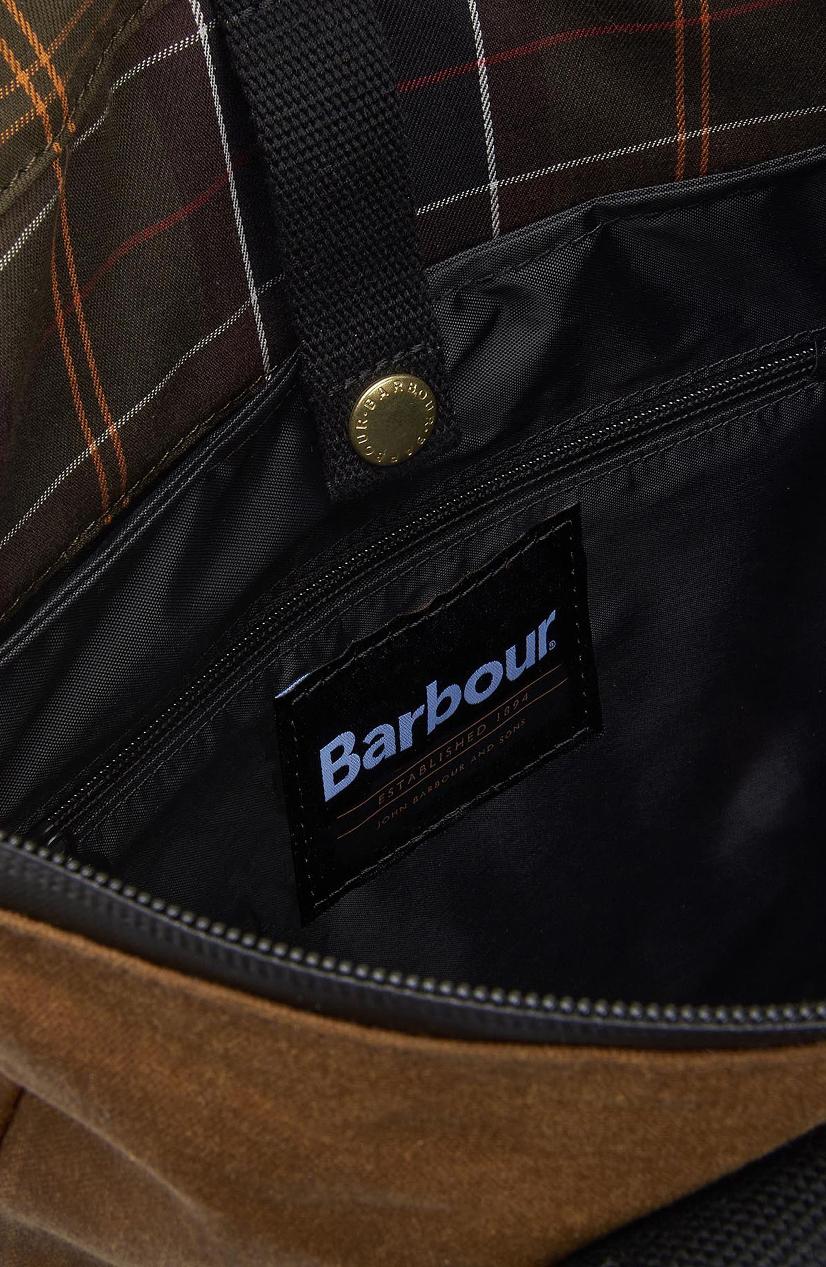 Barbour Field Water Resistant Waxed Cotton Backpack, Alternate, color, 