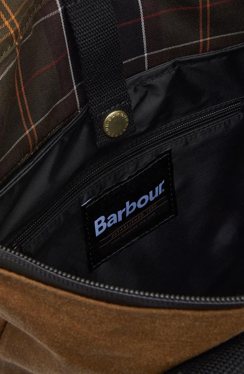 Barbour Field Water Resistant Waxed Cotton Backpack, Alternate, color,