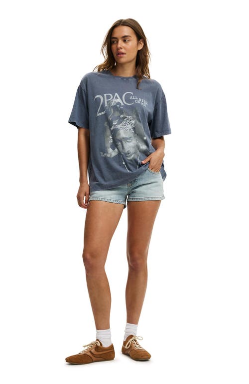 Cotton On The Lcn Music Boxy Graphic Tee In Blue