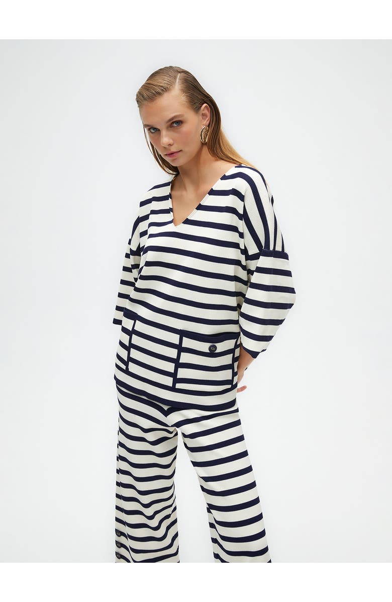 Nocturne Striped Knit Pants, Alternate, color,