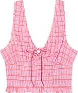 Rip Curl Paradise Check Cotton Blend Crop Tank