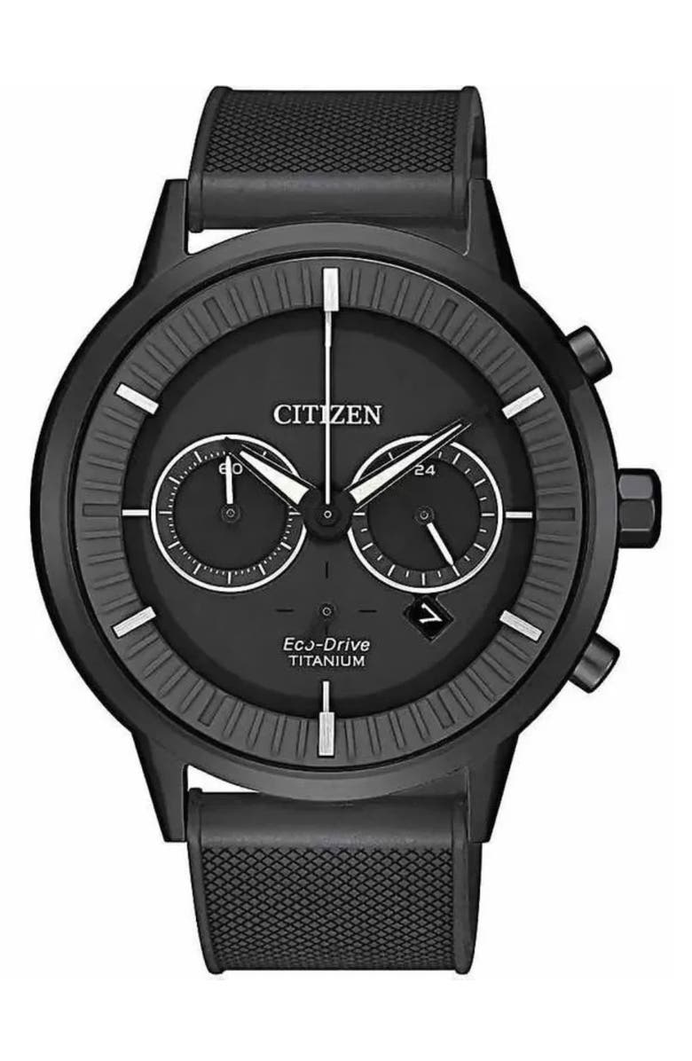 Citizen WR-100 Chronograph Silicone Strap Watch, 41.5mm, Main, color,