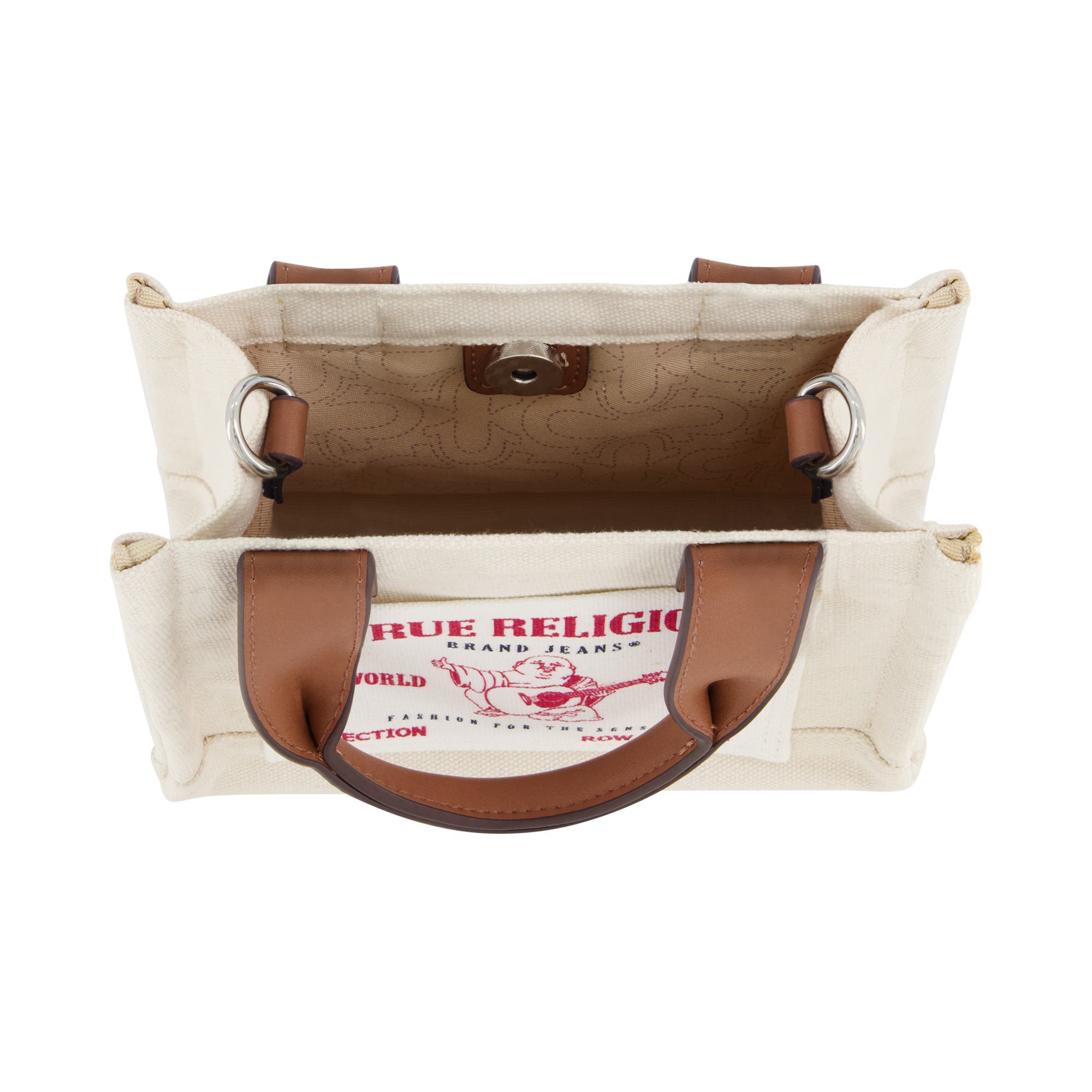 True Religion Mini Tote With Gold Hardware, Alternate, color, Natural