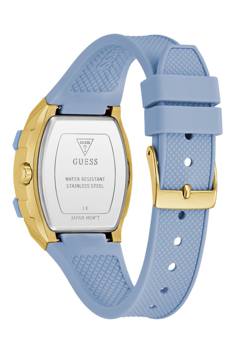 Ice Blue Multifunction Tonneau Silicone Strap Watch, 35mm, Alternate, color, ICE BLUE