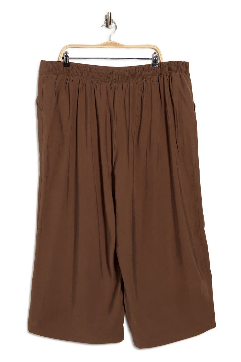 Brushed Twill Crop Wide Leg Pants, Alternate, color, ACORN