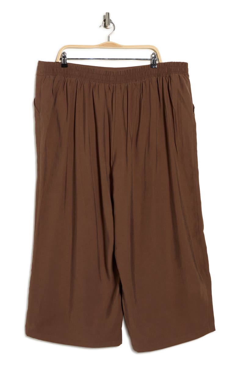 MAX STUDIO Brushed Twill Crop Wide Leg Pants, Alternate, color, Acorn