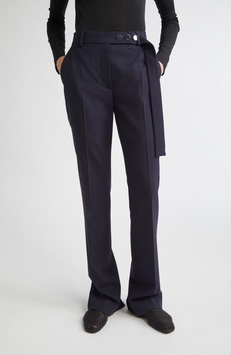SPORTMAX Harry Virgin Wool Flare Leg Pants, Main, color, Midnight Blue