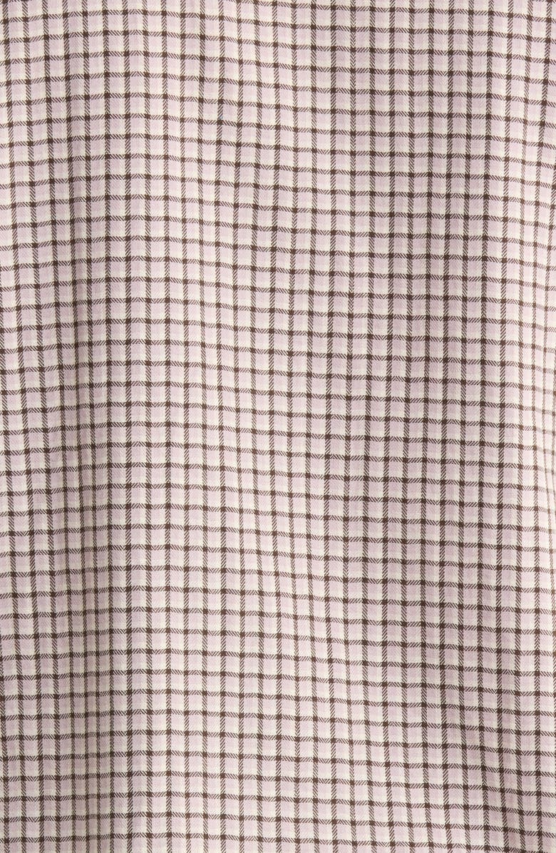 PacSun Microplaid Button-Up Shirt, Alternate, color, Tan/ Brown