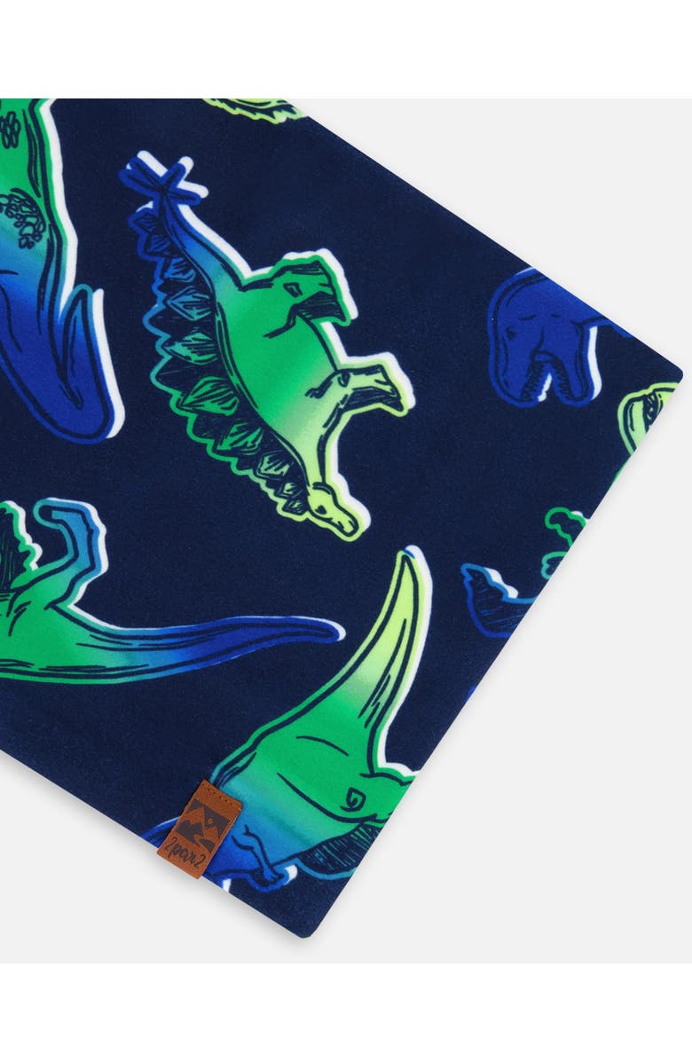 Deux par Deux Baby Boy's Printed Neck Tube Blue And Green Dino On Navy, Alternate, color,
