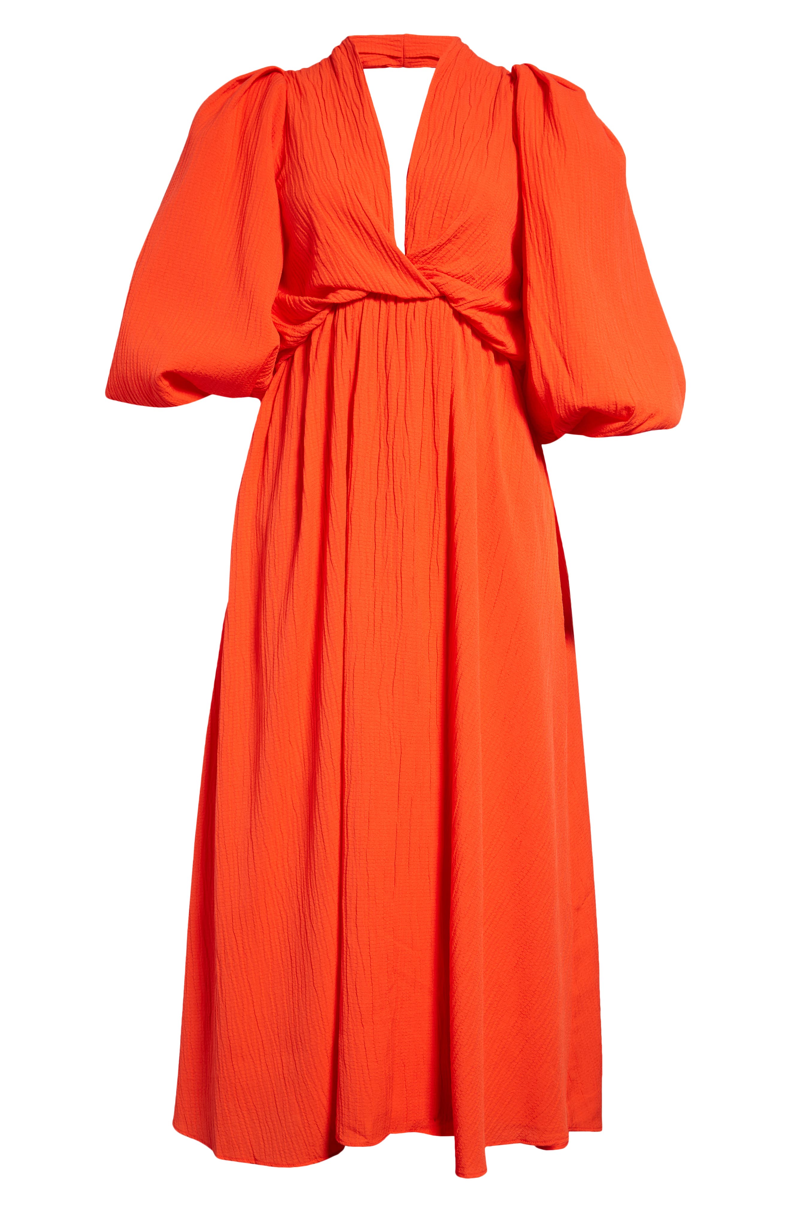 ASOS DESIGN Textured Front Drape Midi Dress (Women) | Nordstromrack
