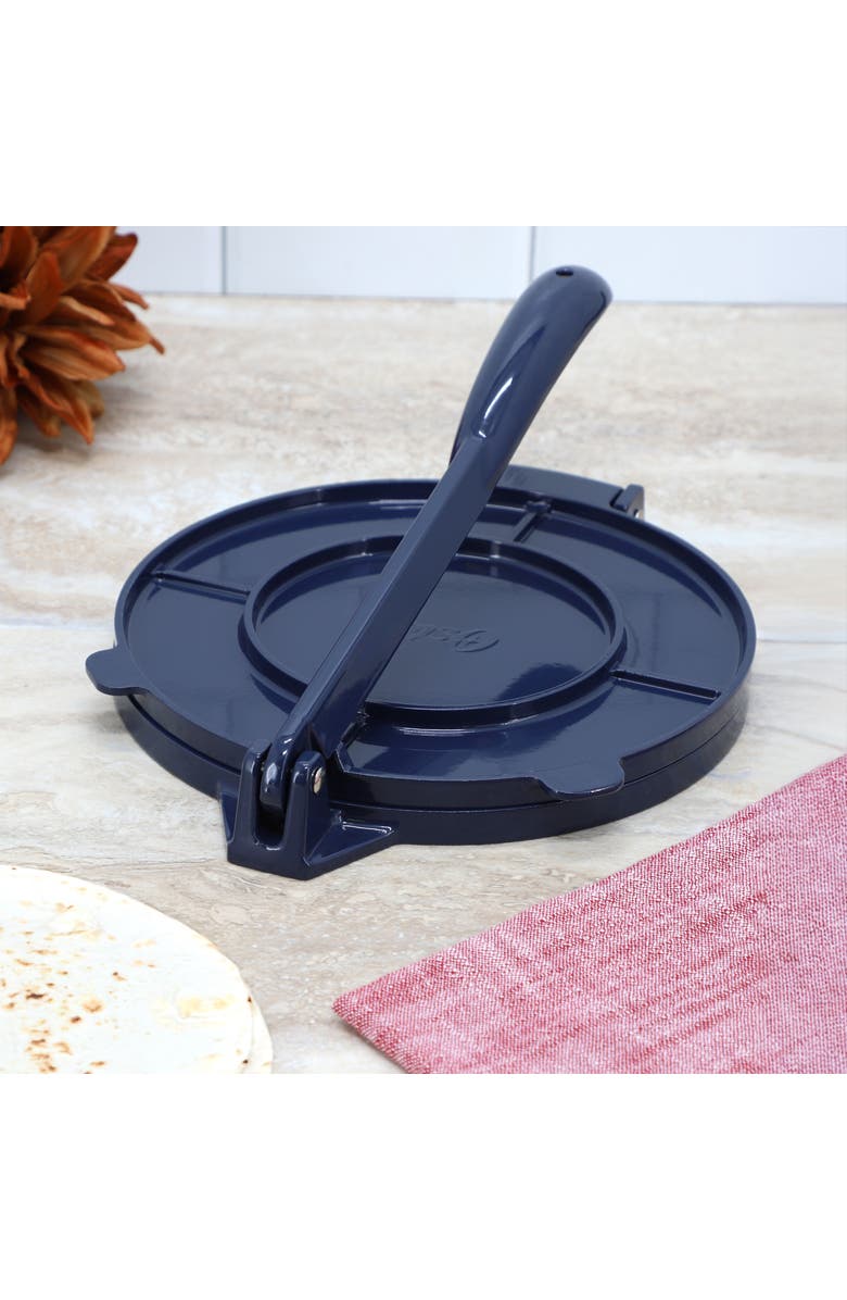 OSTER Ravello 8 Inch Cast Aluminum Round Tortilla Press, Alternate, color, Dark Blue