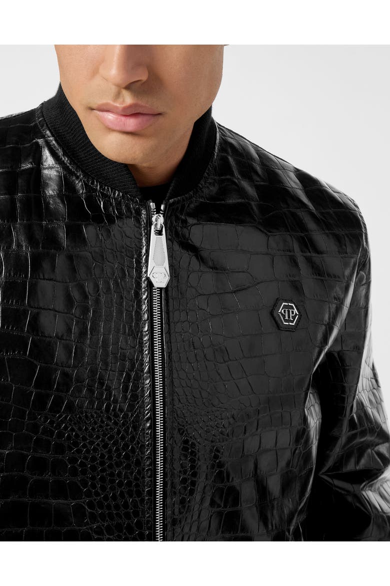 Leather Bomber Cocco Men, Alternate, color, black