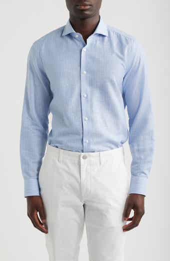 Hank Slim Fit Plaid Linen & Cotton Shirt