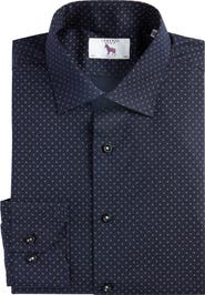 Lorenzo Uomo Trim Fit Neat Stretch Cotton Dress Shirt