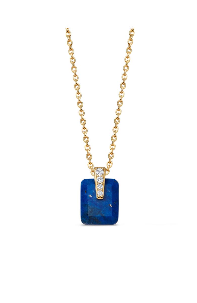 Astley Clarke Gold Deco Lapis Pendant Necklace, Main, color, Lapis