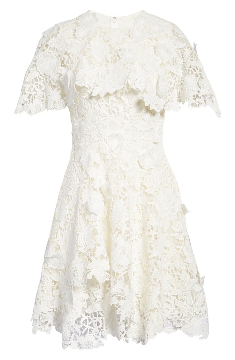 Jason Wu Collection Floral Guipure Lace Cape Overlay Minidress, Alternate, color, 