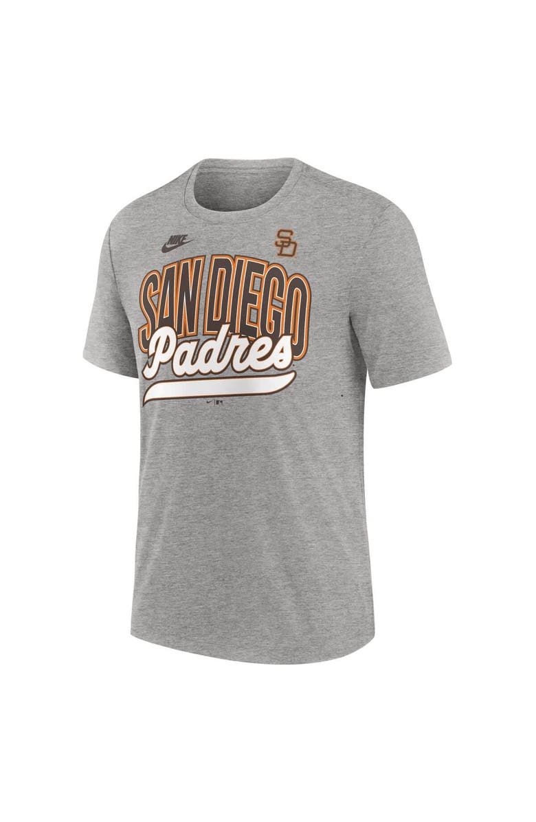 Nike Men's Nike Heather Gray San Diego Padres Cooperstown Collection Retro Tri-Blend T-Shirt, Alternate, color, Heather Gray