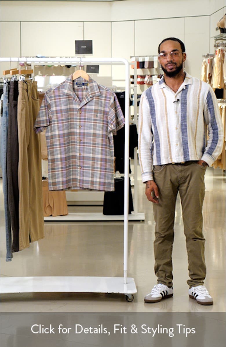 Classic Fit Plaid Cotton Camp Shirt, sales video thumbnail