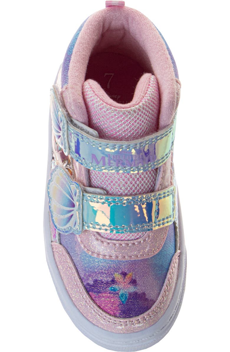 JOSMO Kids' Disney Little Mermaid High Top Sneaker, Alternate, color, Pink/ Multi