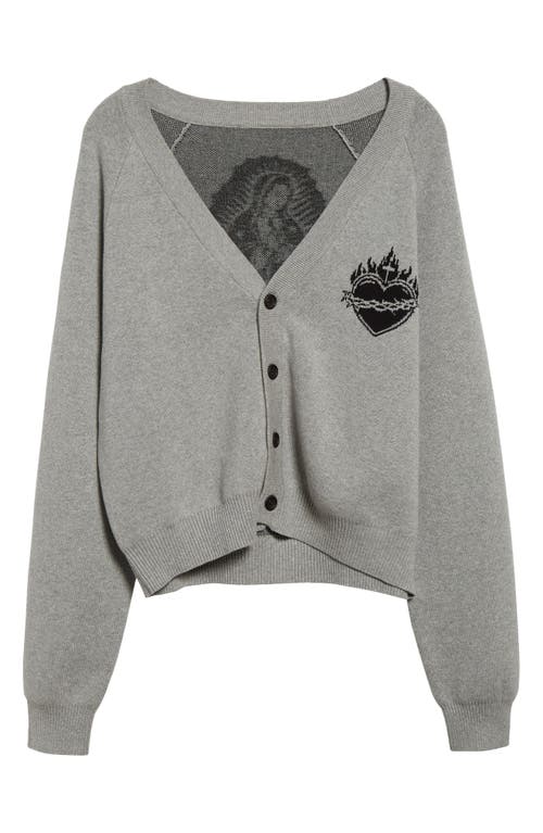Shop Bella Dona Bella Doña Virgencita Cotton Cardigan In Grey