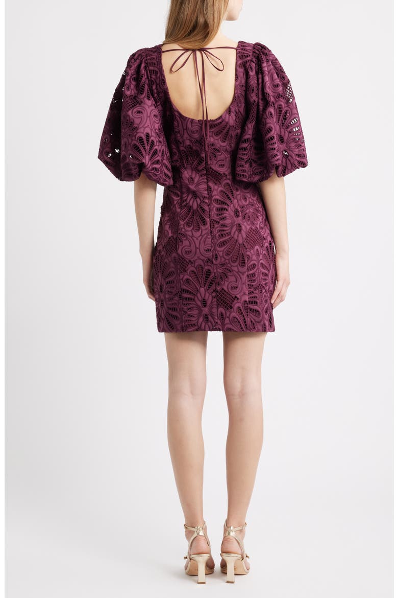 Kesia Embroidered Paisley Minidress, Alternate, color, PURPLE