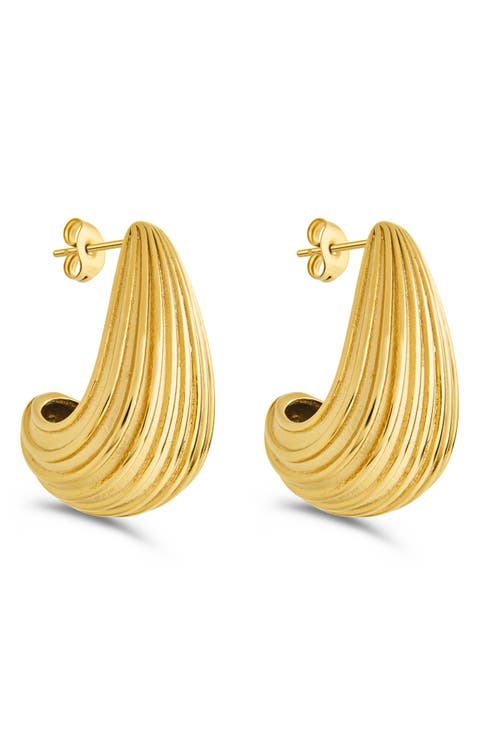 Celine Ribbed Huggie Hoop Earrings