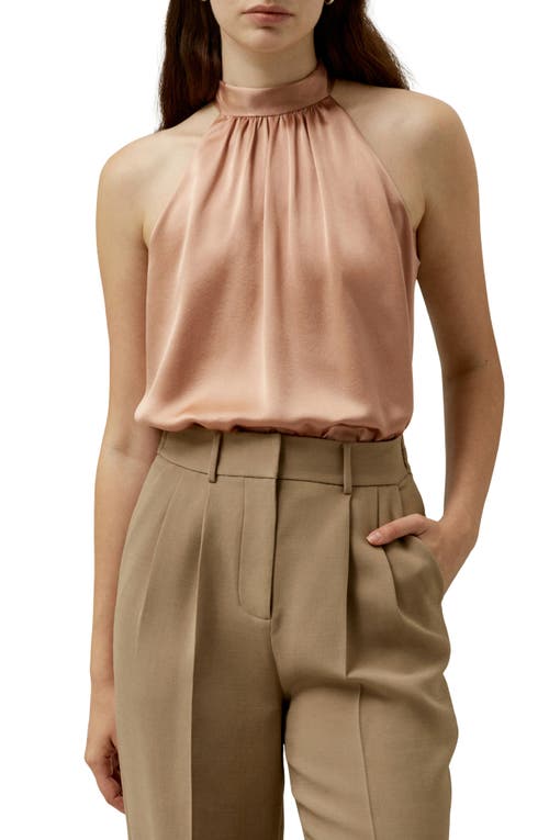 Shop Lilysilk Graceful Breeze Silk Halter Top In Quartz Rose