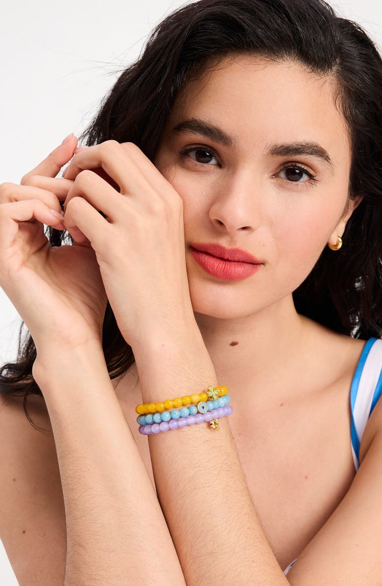 Kate Spade New York all seeing beaded stretch bracelet, Alternate, color, 