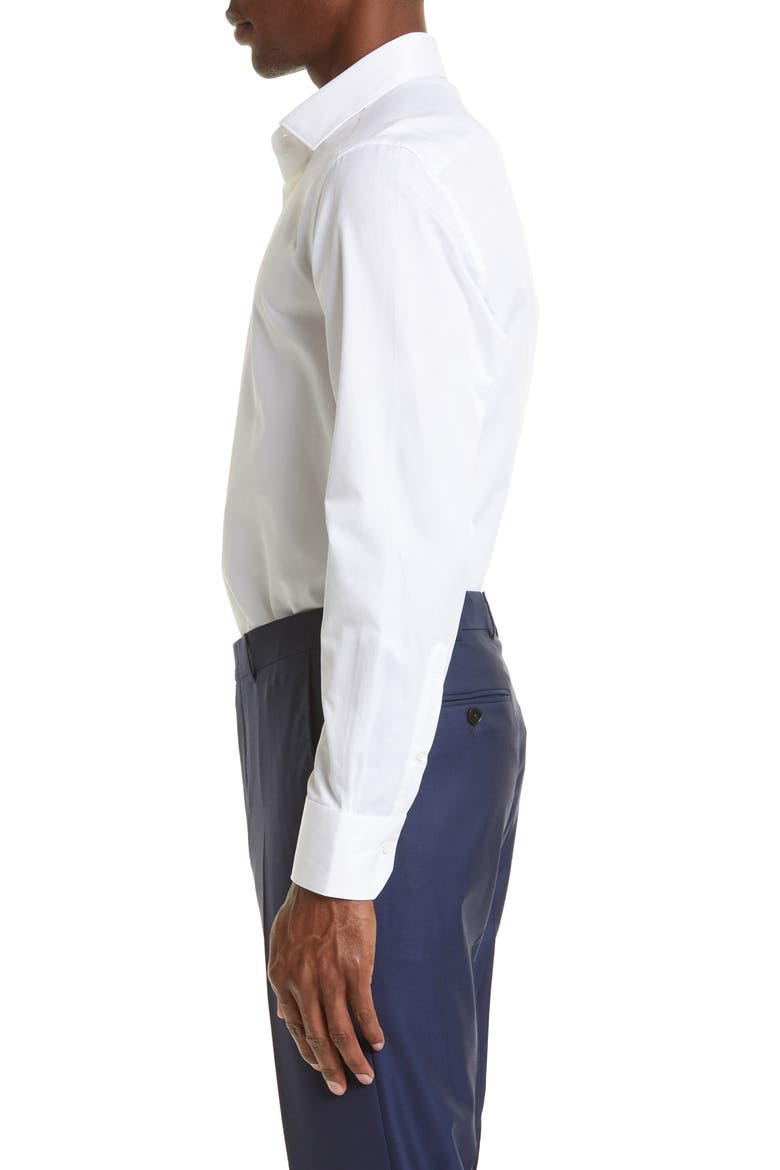 Trofeo Milano Cotton Button-Up Shirt, Alternate, color, WHITE