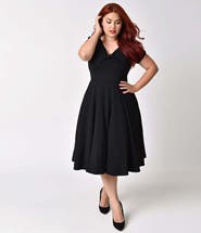 Unique Vintage Plus Size Natalie Swing Dress
