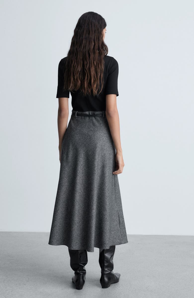 MANGO Mock Neck Belted Midi Dress, Alternate, color, 