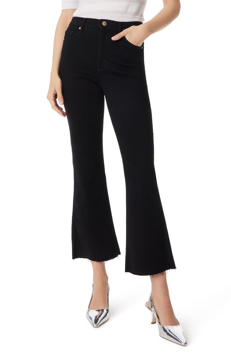 Sam Edelman Linnie Raw Hem High Waist Kick Flare Jeans, Main, color, True Black