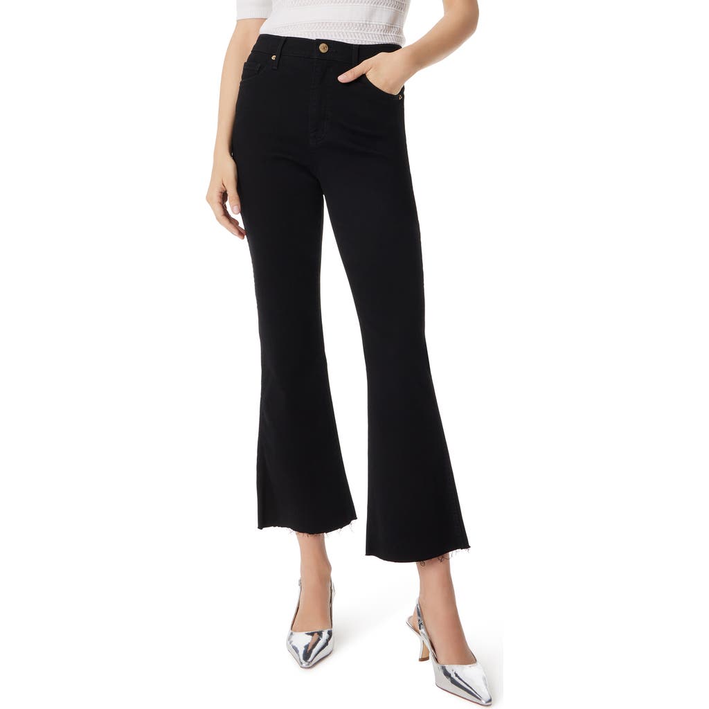 Sam Edelman Linnie Raw Hem High Waist Kick Flare Jeans In True Black