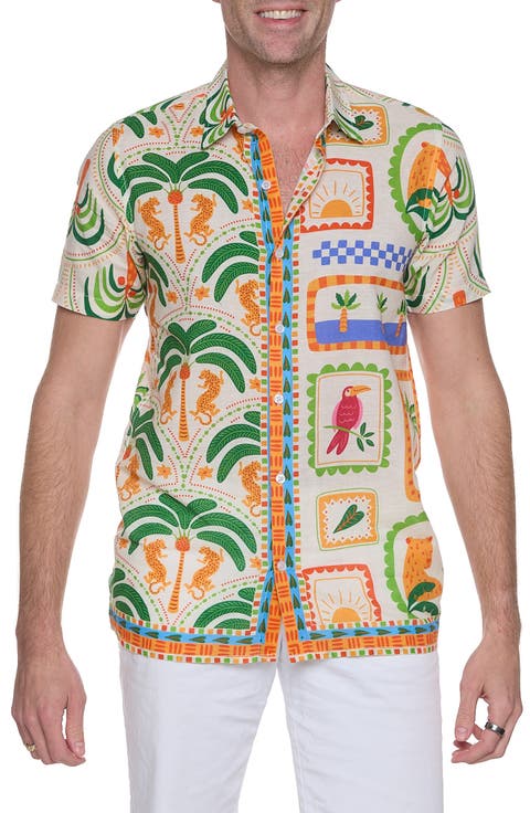 Printed Linen & Cotton Shirt