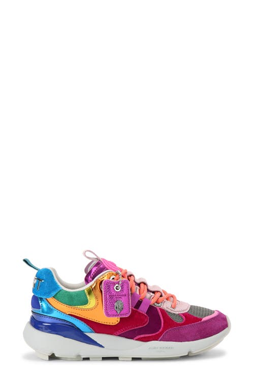 Kurt Geiger Kurt Runner Metallic-patch Sneakers In Pink