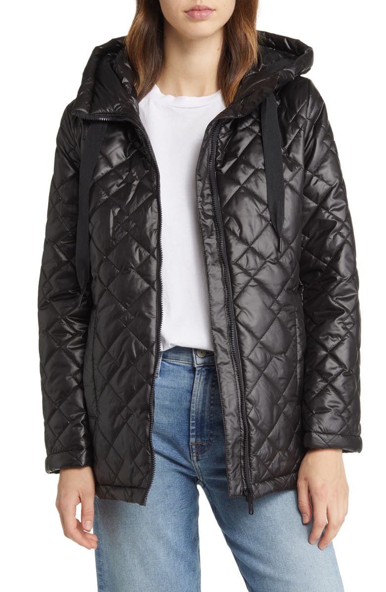 Sam Edelman Hooded Water Repellent Quilted Puffer Jacket, Main, color,