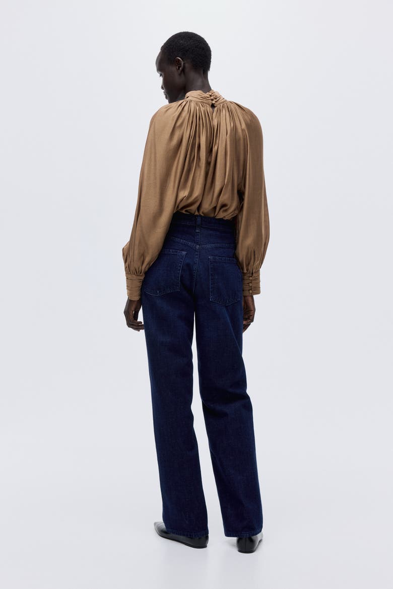 Straight High Jeans, Alternate, color, Dark denim blue