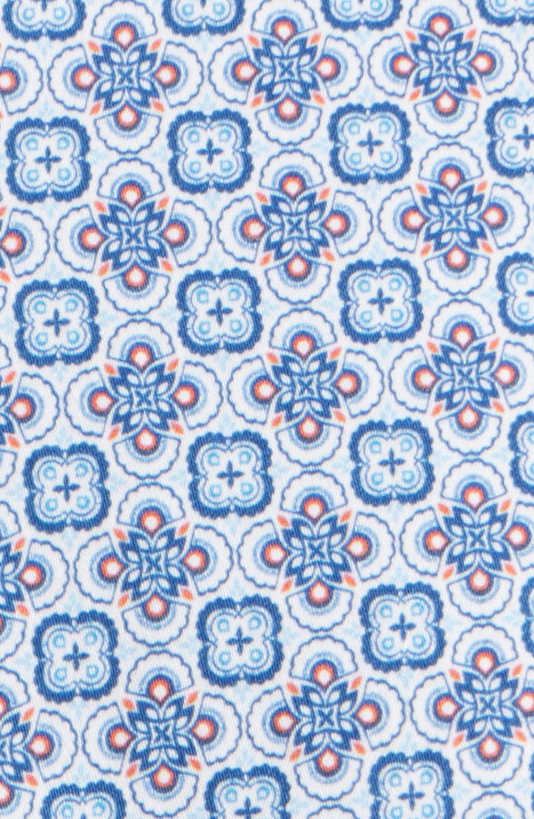 Johnston & Murphy Logan Print Button-Up Shirt, Alternate, color, Blue/ Pink Floral Tile