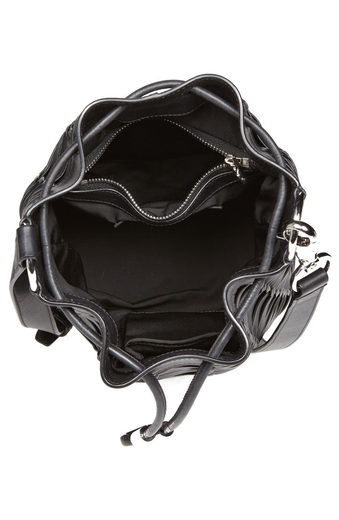 Alexander Wang 'Alpha' Woven Leather Bucket Bag, Alternate, color, 