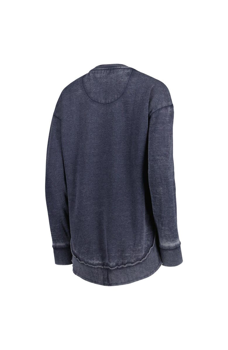 PRESSBOX Women's Pressbox Navy North Carolina Tar Heels Vintage Wash Pullover Sweatshirt, Alternate, color,