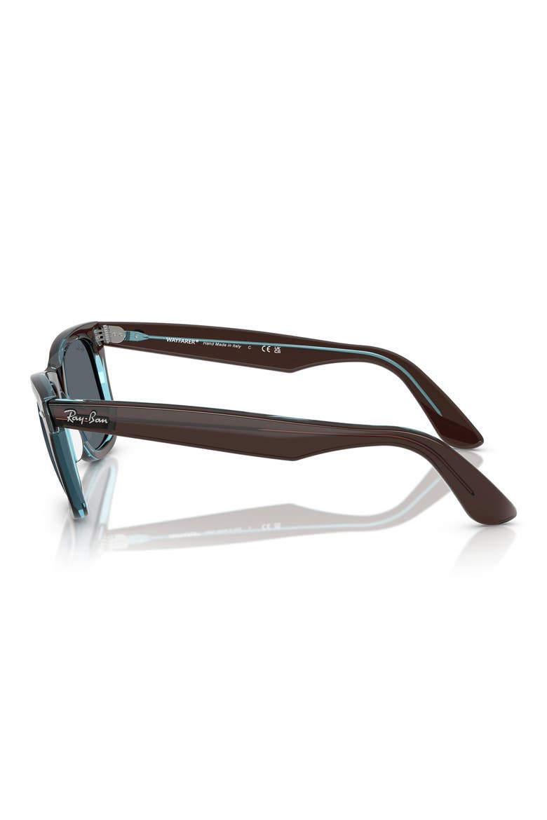 Classic Wayfarer 50mm Sunglasses, Alternate, color, BROWN ON TRANSPARENT BLUE