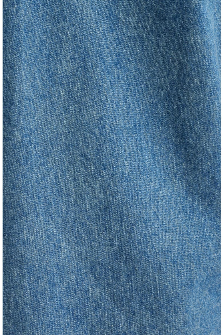 Dad's Short Sleeve Denim Button-Up Shirt, Alternate, color, DENIM BLUE