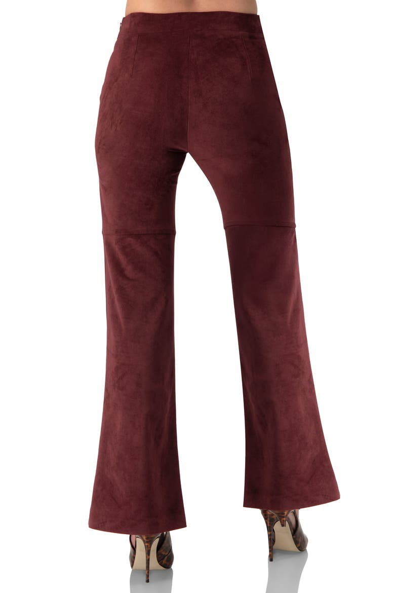 Straight-Leg  Faux-Suede Pants, Alternate, color, Wine